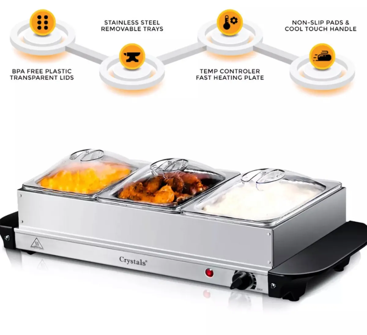 Electric Food Warmer Buffet Server Hot Plate NEW - Image 4
