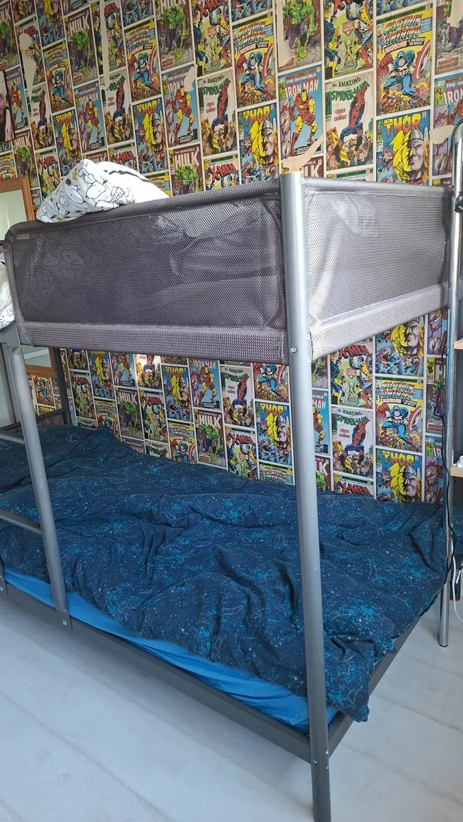 Ikea TUFFING Bunk bed frame, dark grey, 90x200 cm - Image 4