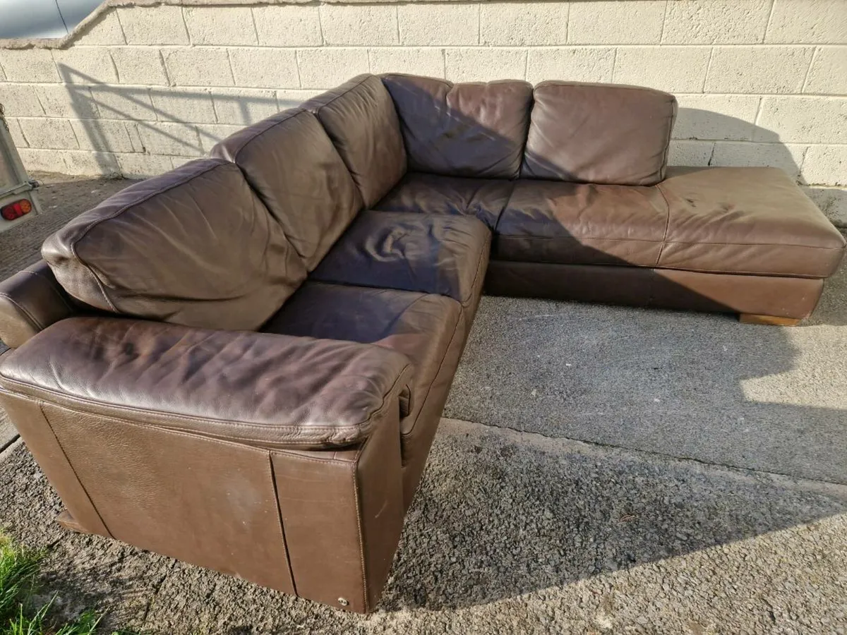 Leather corner sofa - Image 2