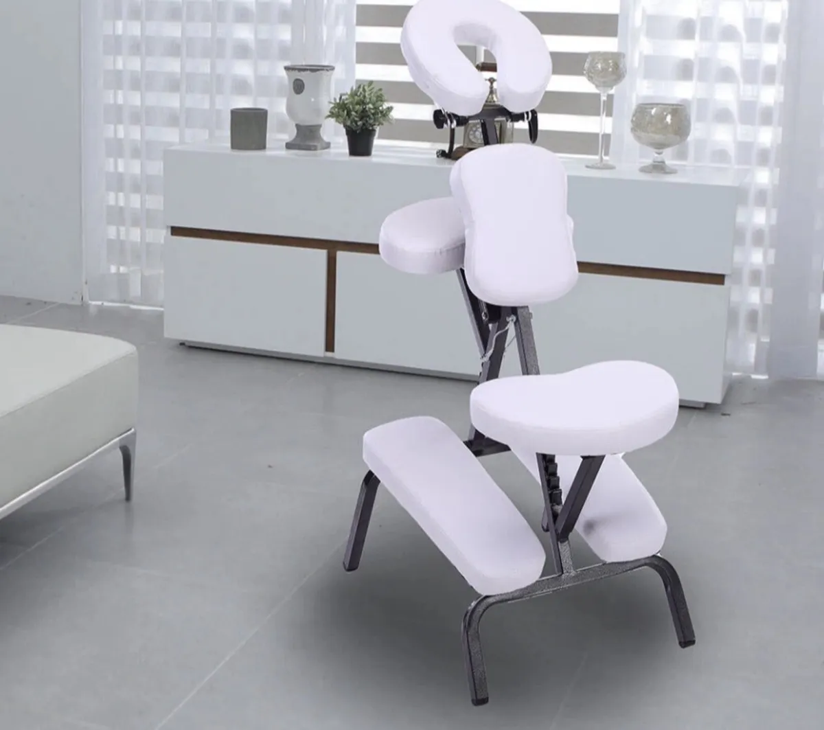 NEW Massage Chair Adjustable Portable White or Blk - Image 1