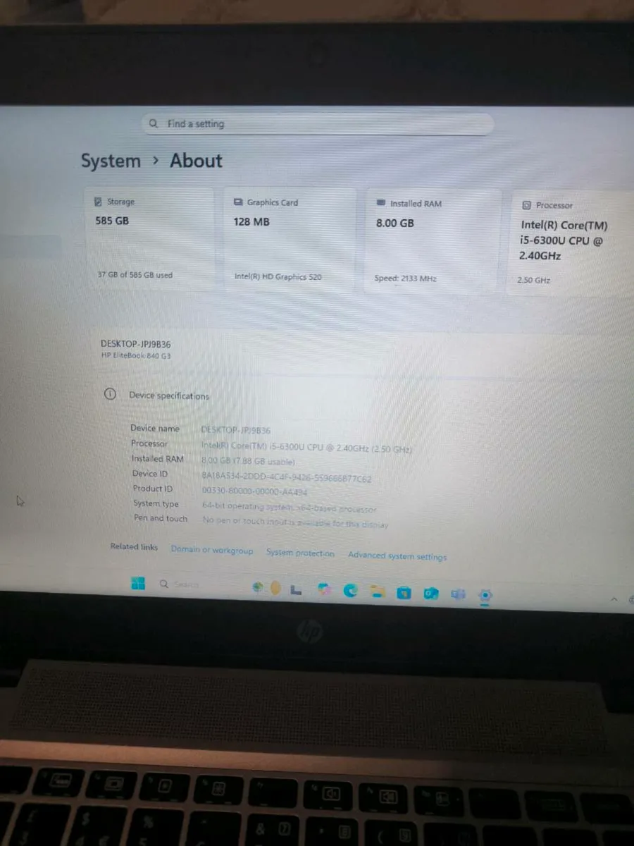 Hp EliteBook 840 G3 120gb SSD, 500gb and 8gb ram - Image 4