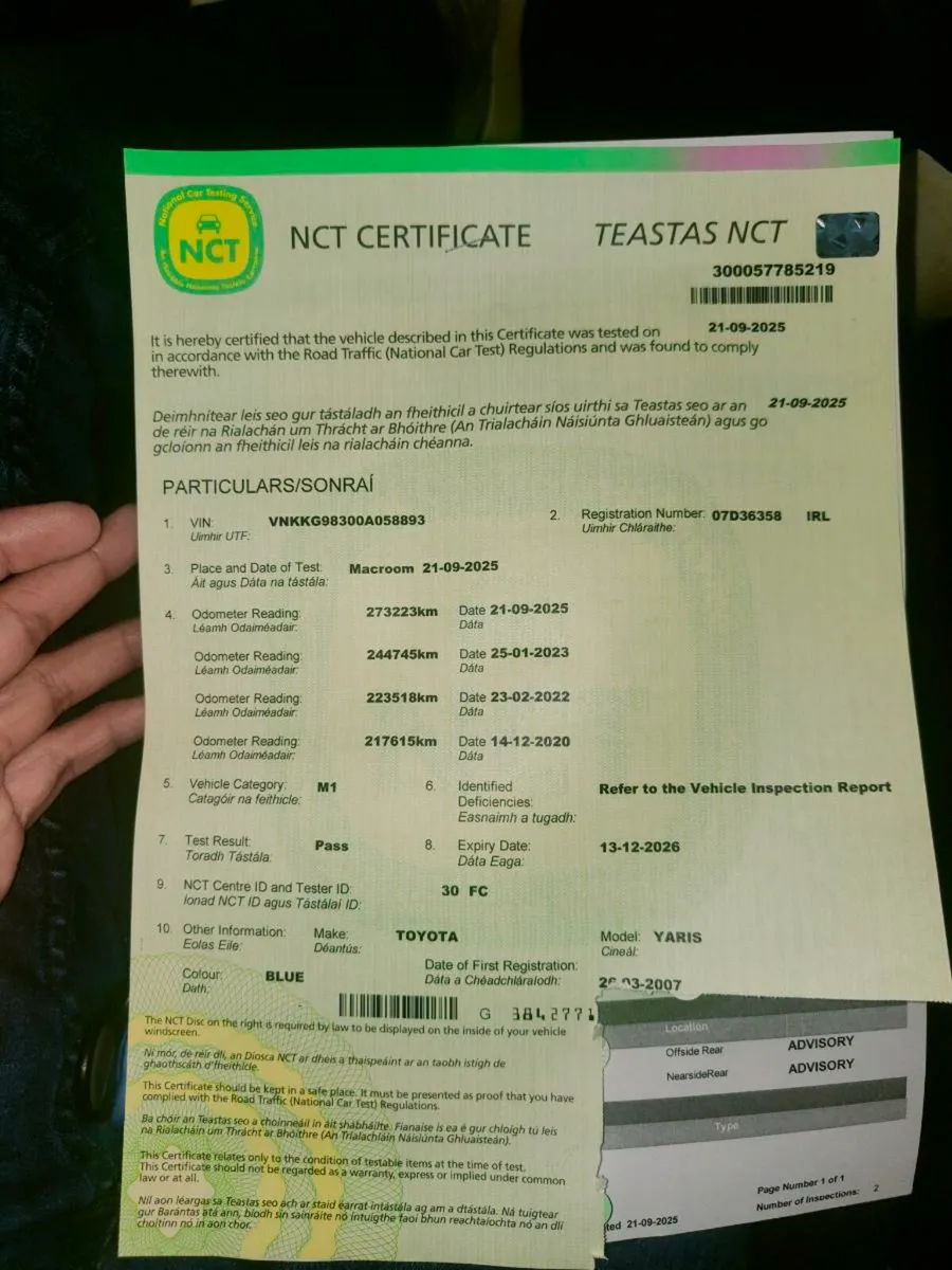 Toyota yaris 2007 fresh nct - Image 2
