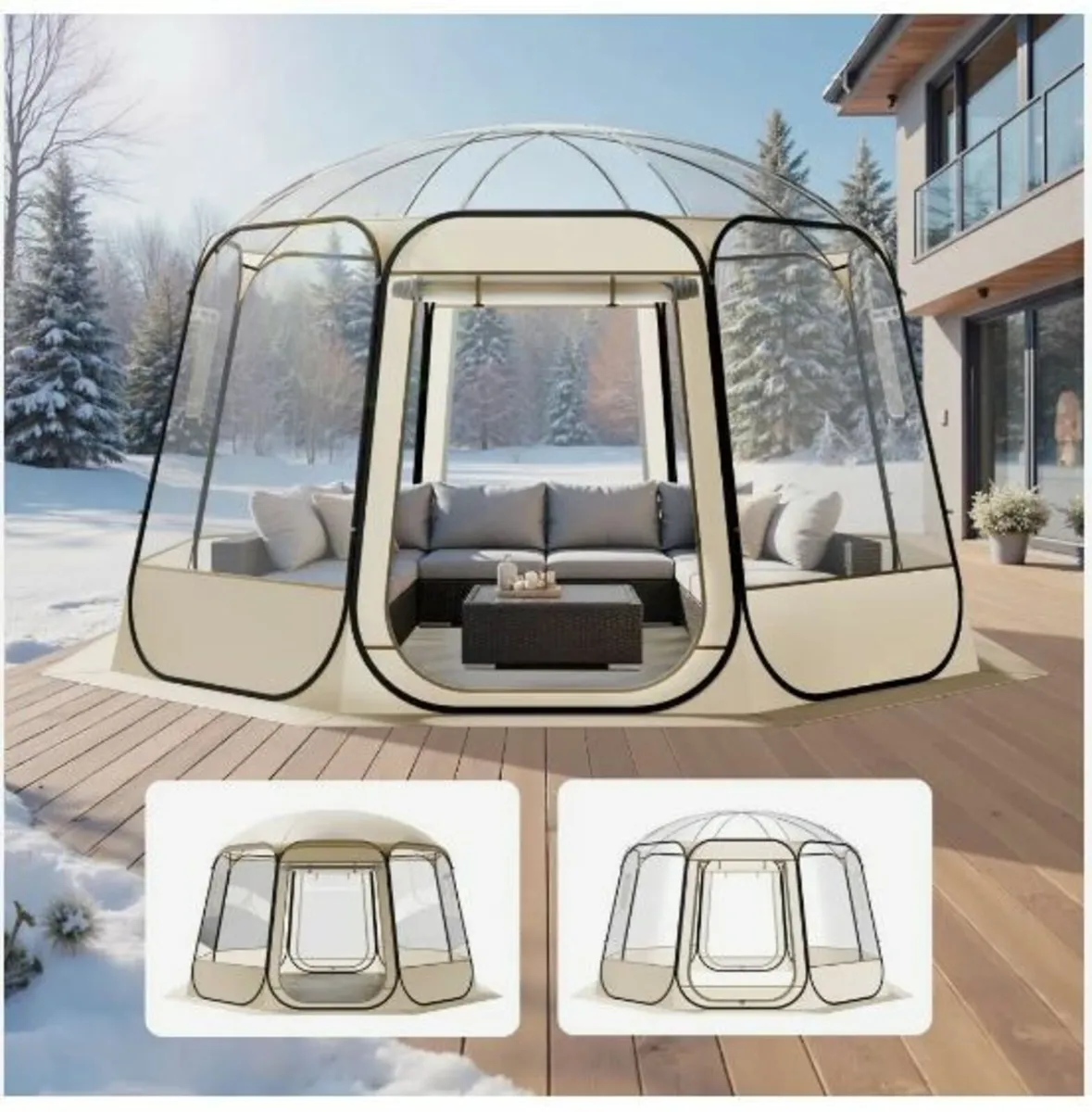 Pop up Bubble Tent, 3.36 x 3.45 m Waterproof - Image 1