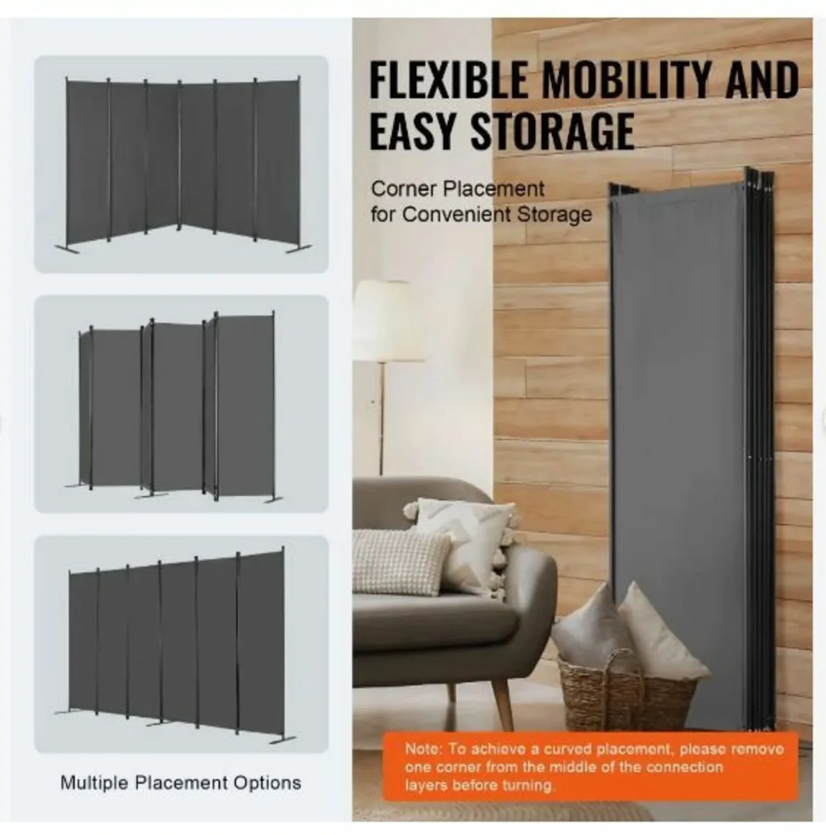 Room Divider, 6 Panels Room Divider - Image 4