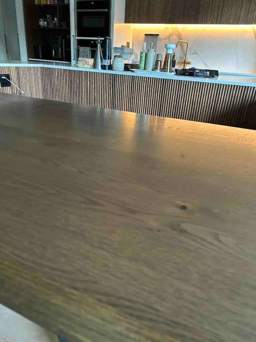 Brown oak dining table - Image 2