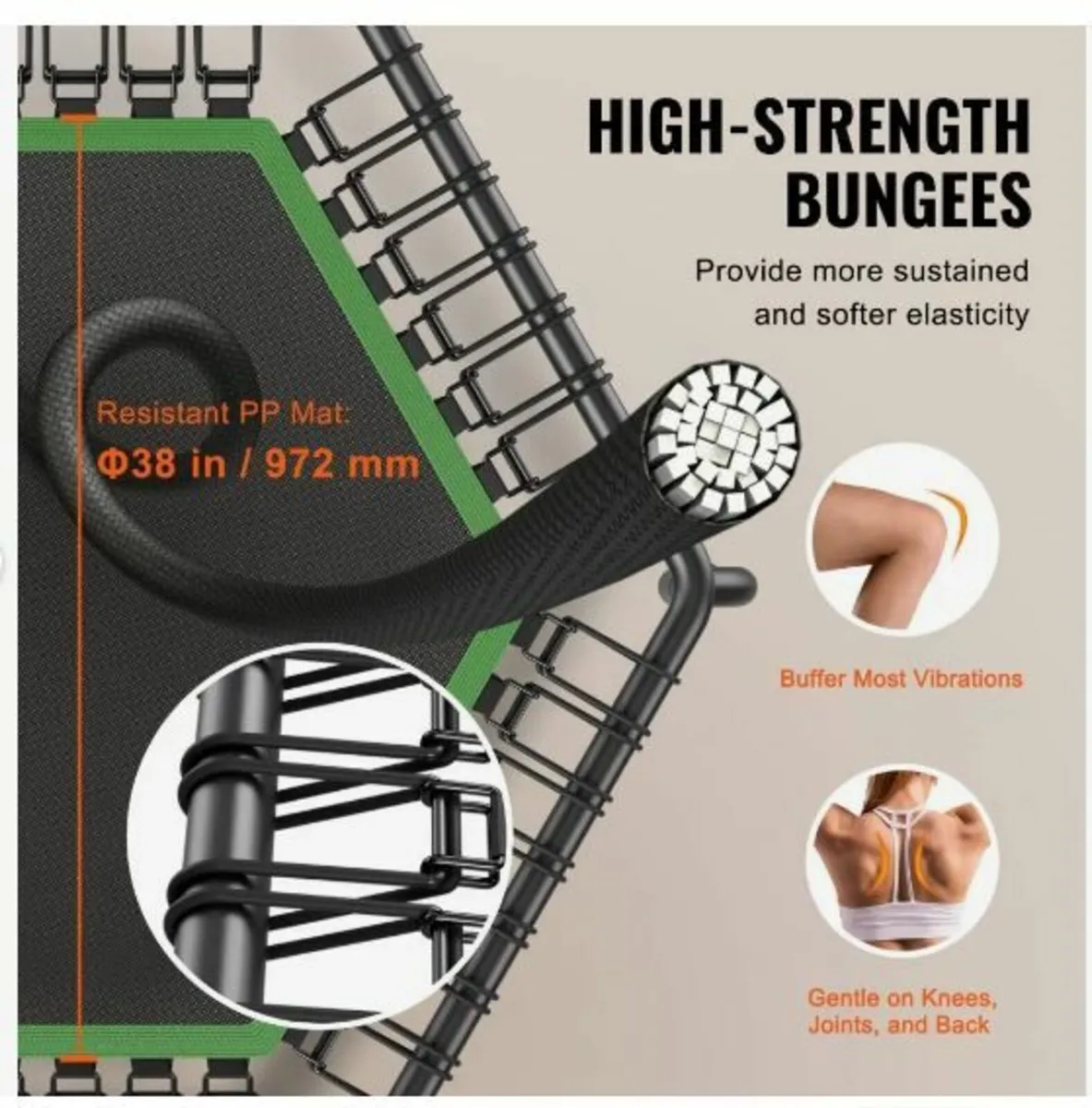 Mini Trampoline, 54.5 Inch Fitness - Image 3
