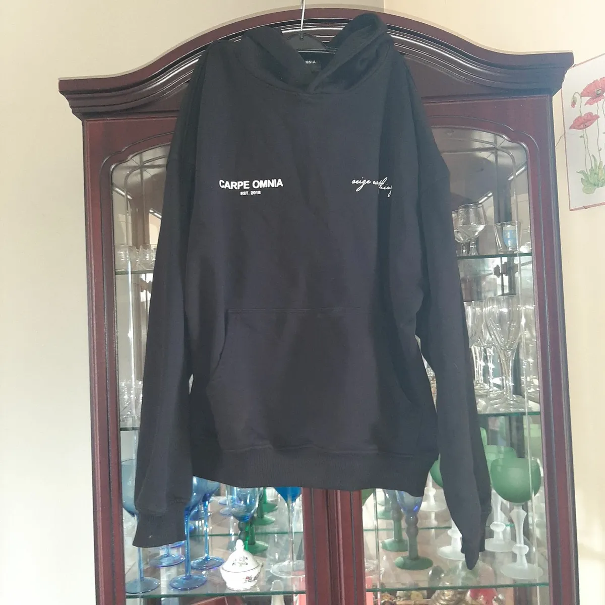 Men's black hoodie size L but oversized/ CarpeOmni - Image 1