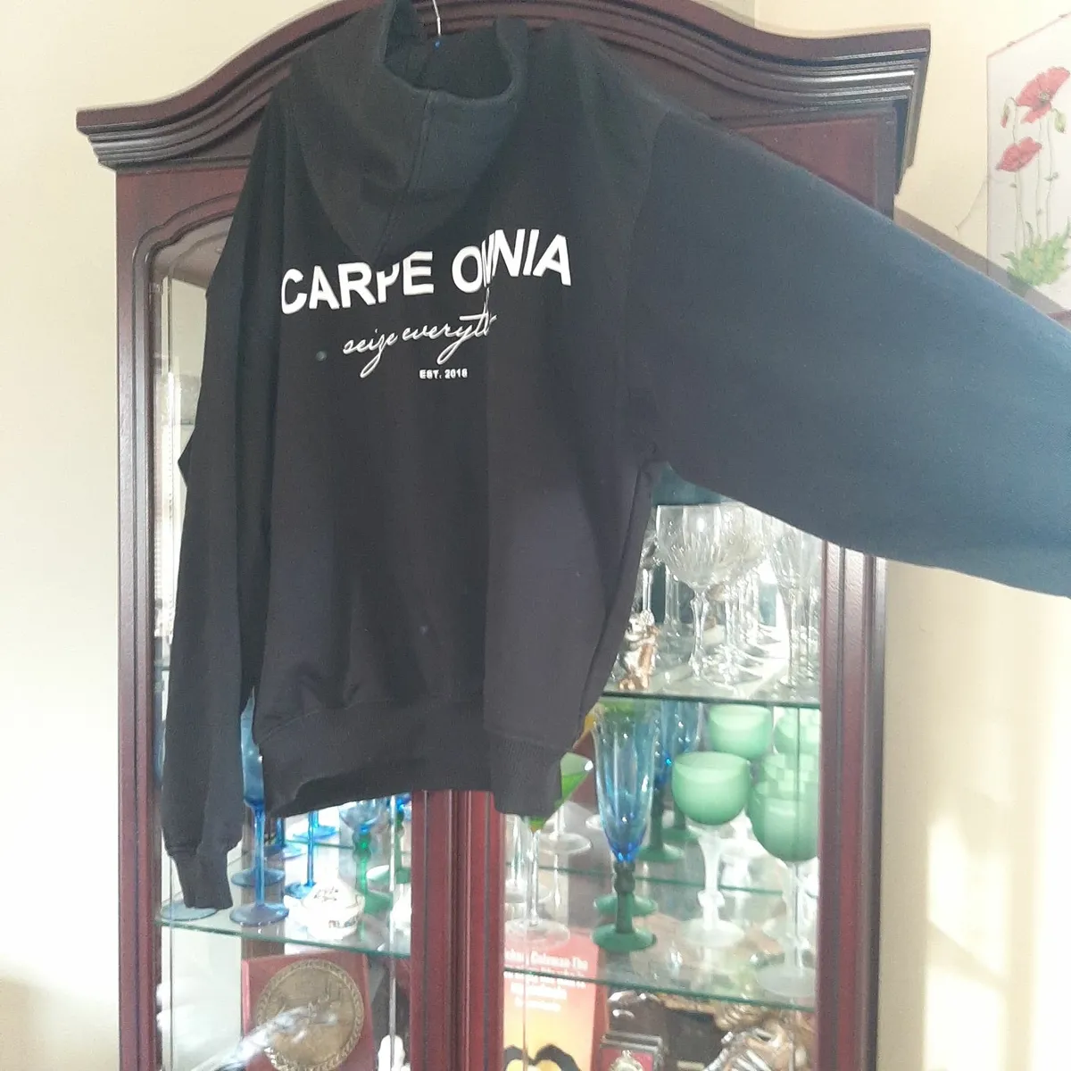 Men's black hoodie size L but oversized/ CarpeOmni - Image 2