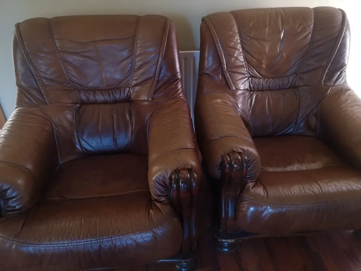 Leather Armchairs - Image 1