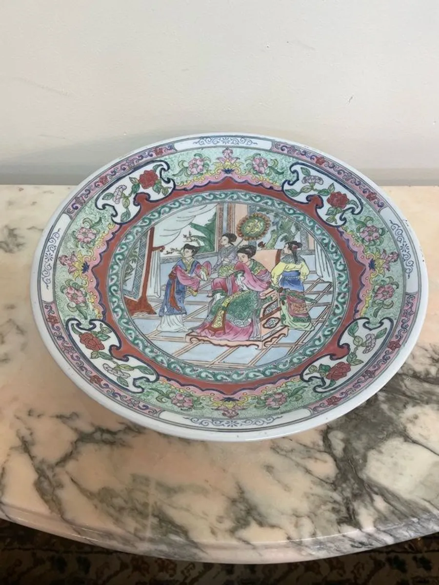 Vintage Chinese Famille Rose Porcelain Plate - Image 1