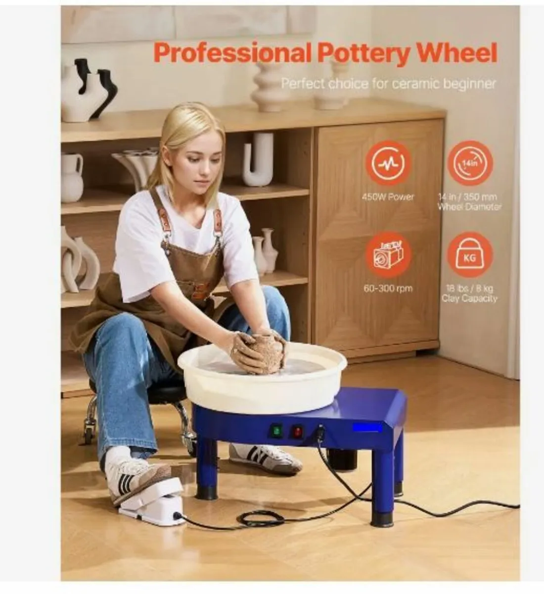 Pottery Wheel, 35 cm Ceramic Wheel - Image 3