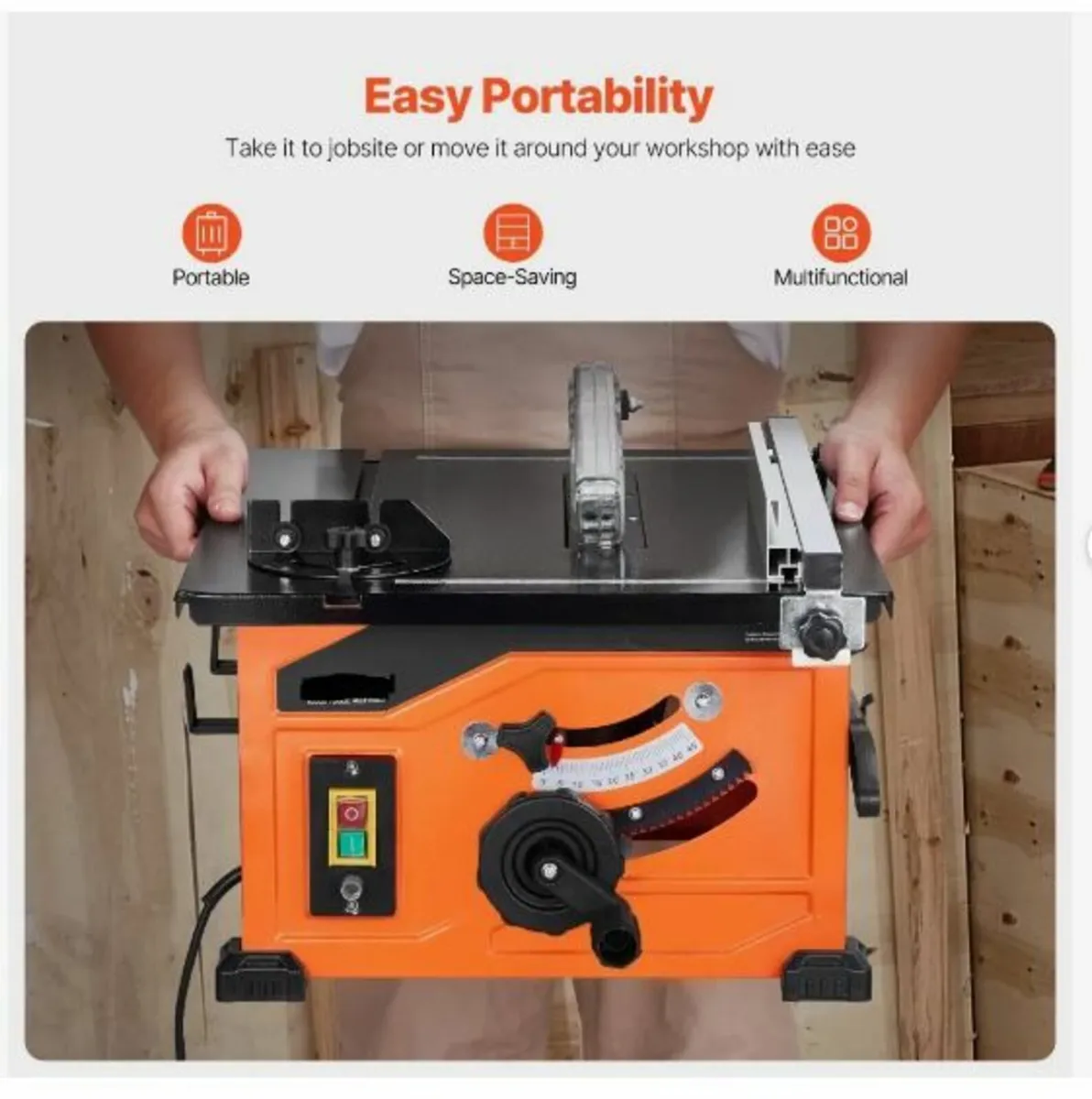 Table Saw, 1200 W Portable Compact - Image 3