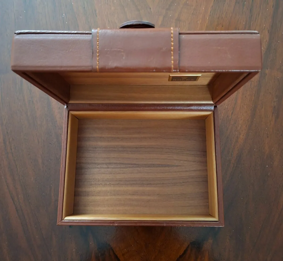 Original Vintage Rolex Box (1980s) - Brown Leath - Image 3