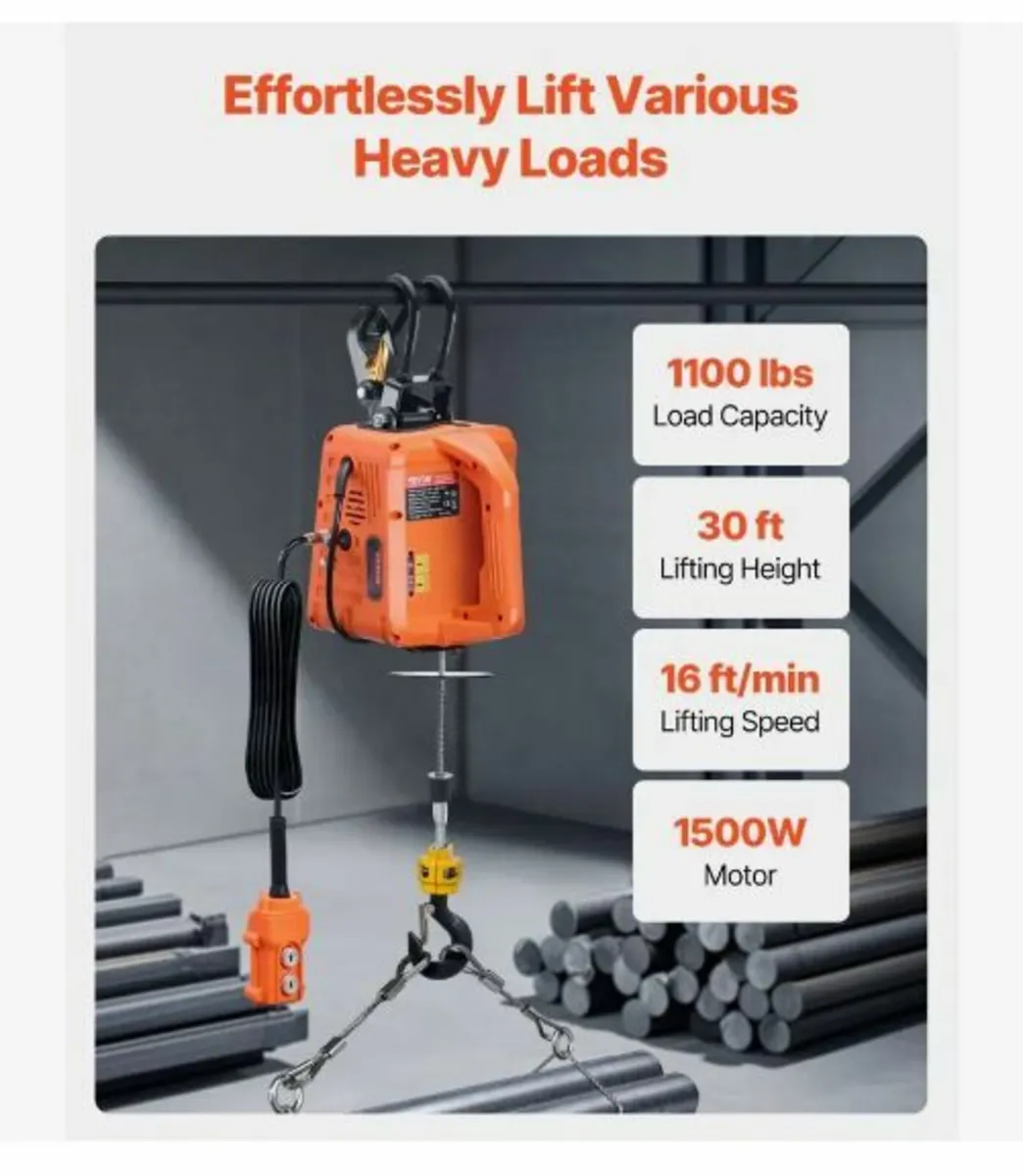 3-in-1 Portable Electric Hoist Winch - Image 4