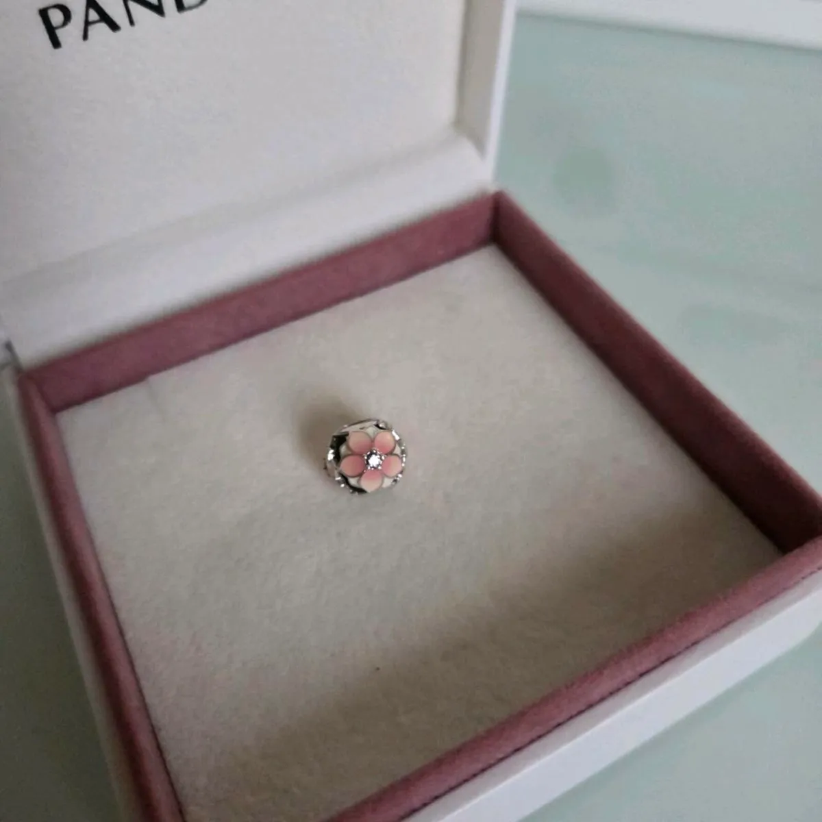 Pandora pink magnolia bloom charm - Image 1