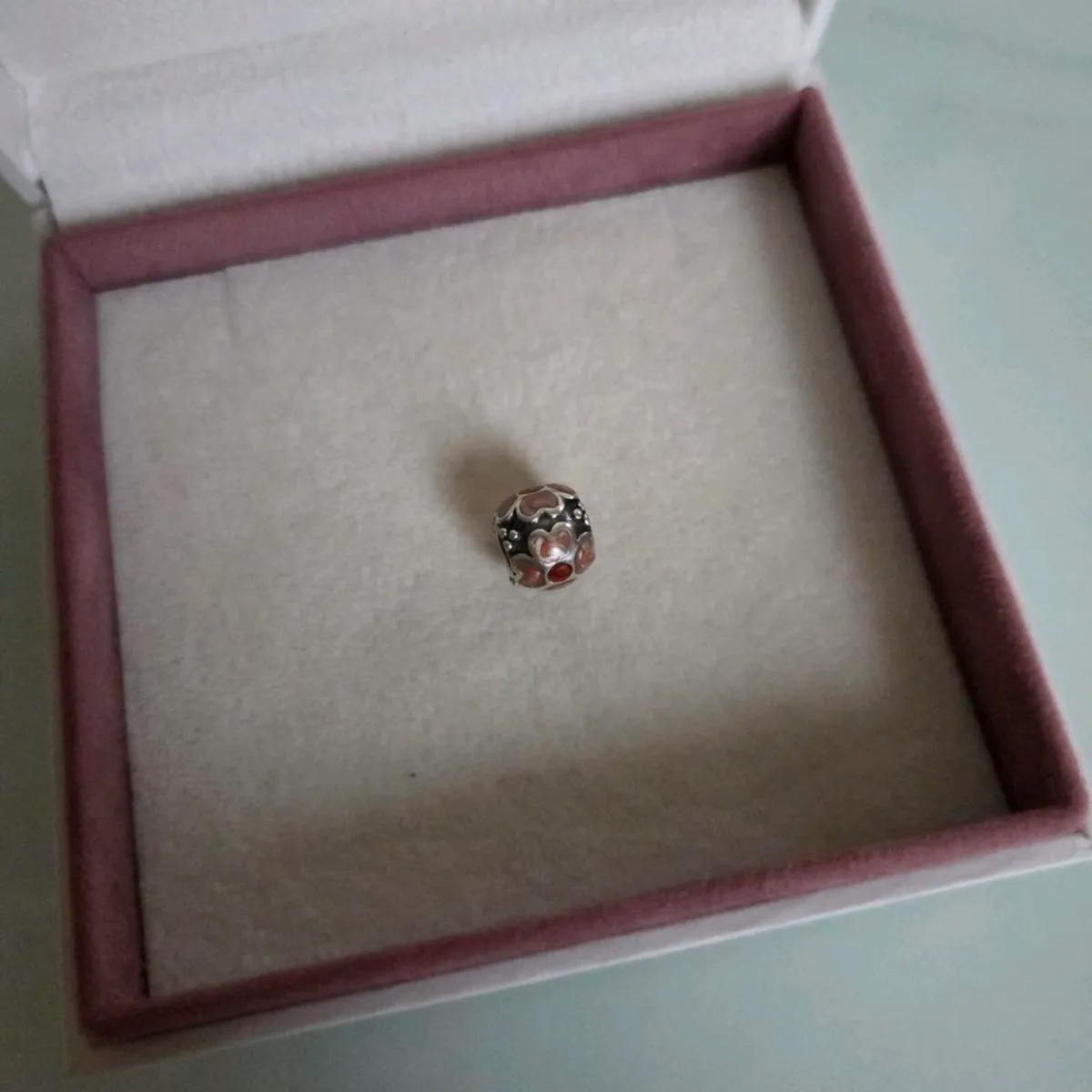 Genuine PANDORA Red Pink Enamel Daisy Flo - Image 3