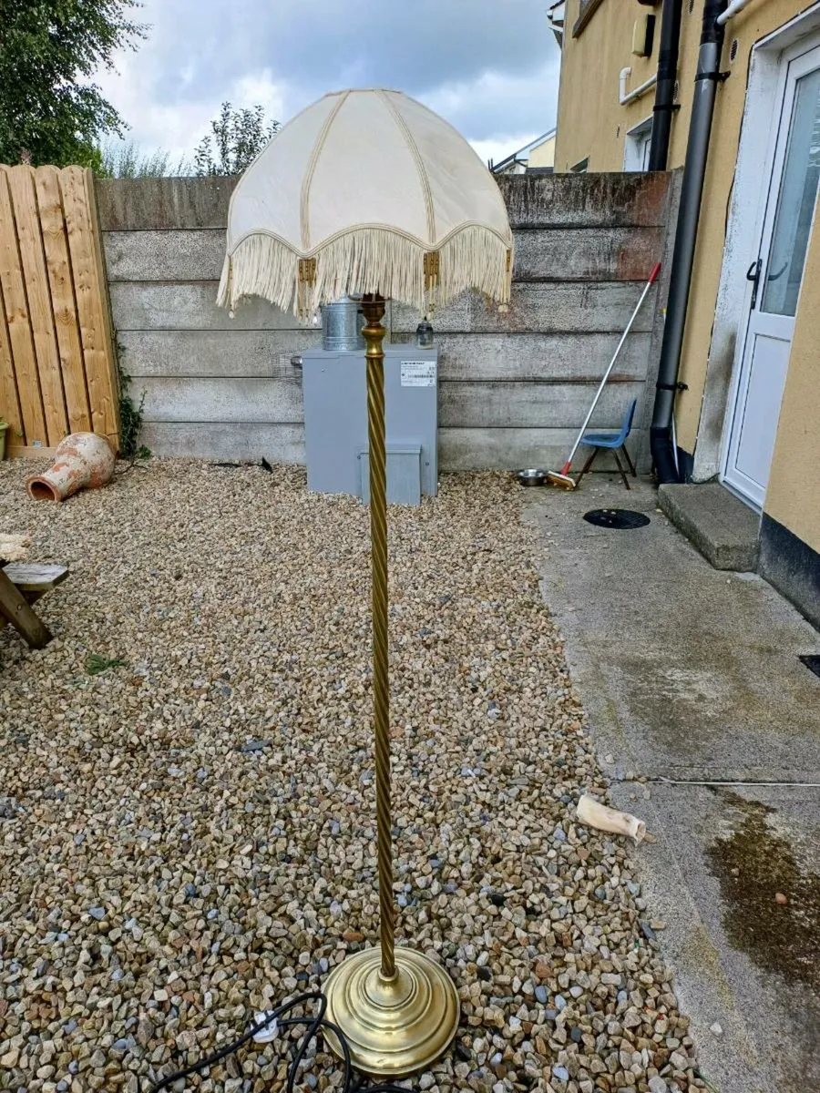 1940/50s Solid Brass Floor Lamp - Image 1