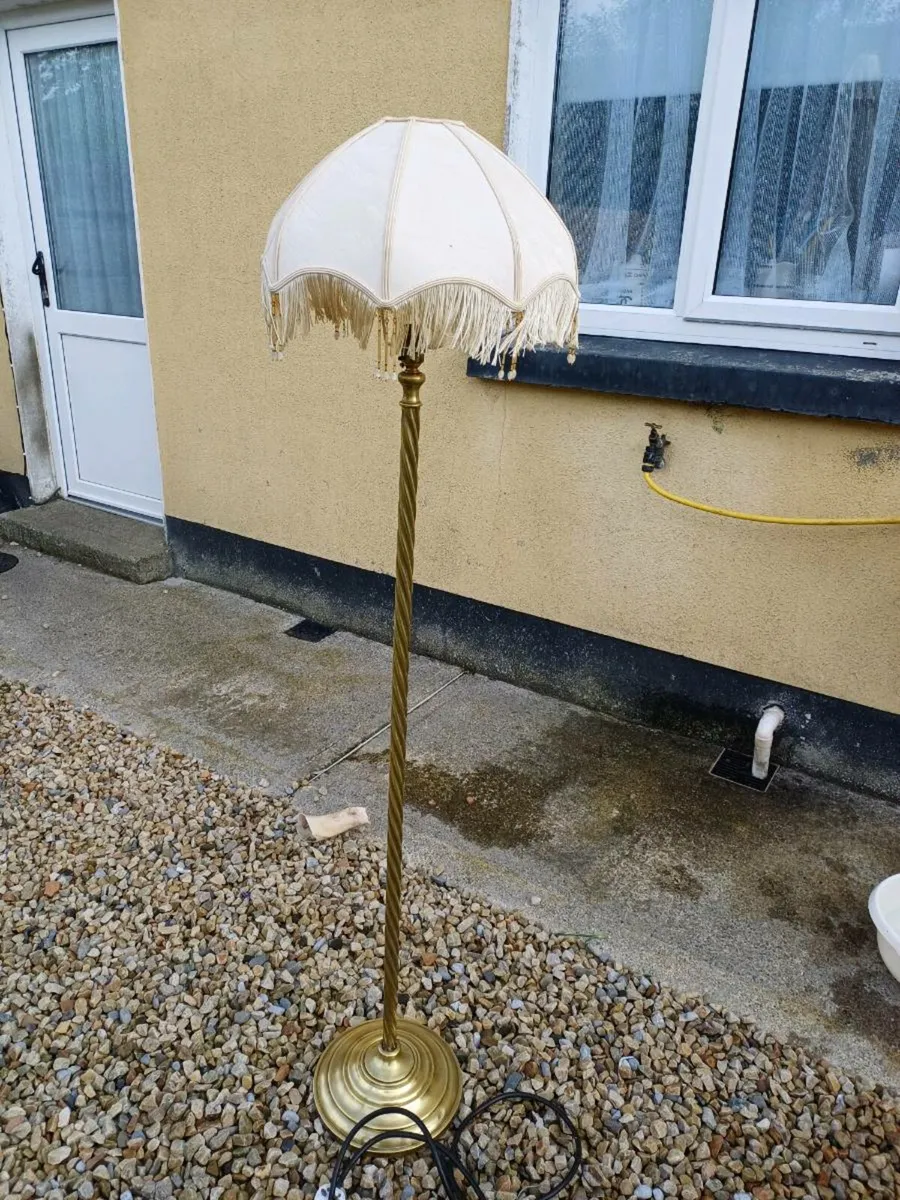 1940/50s Solid Brass Floor Lamp - Image 2