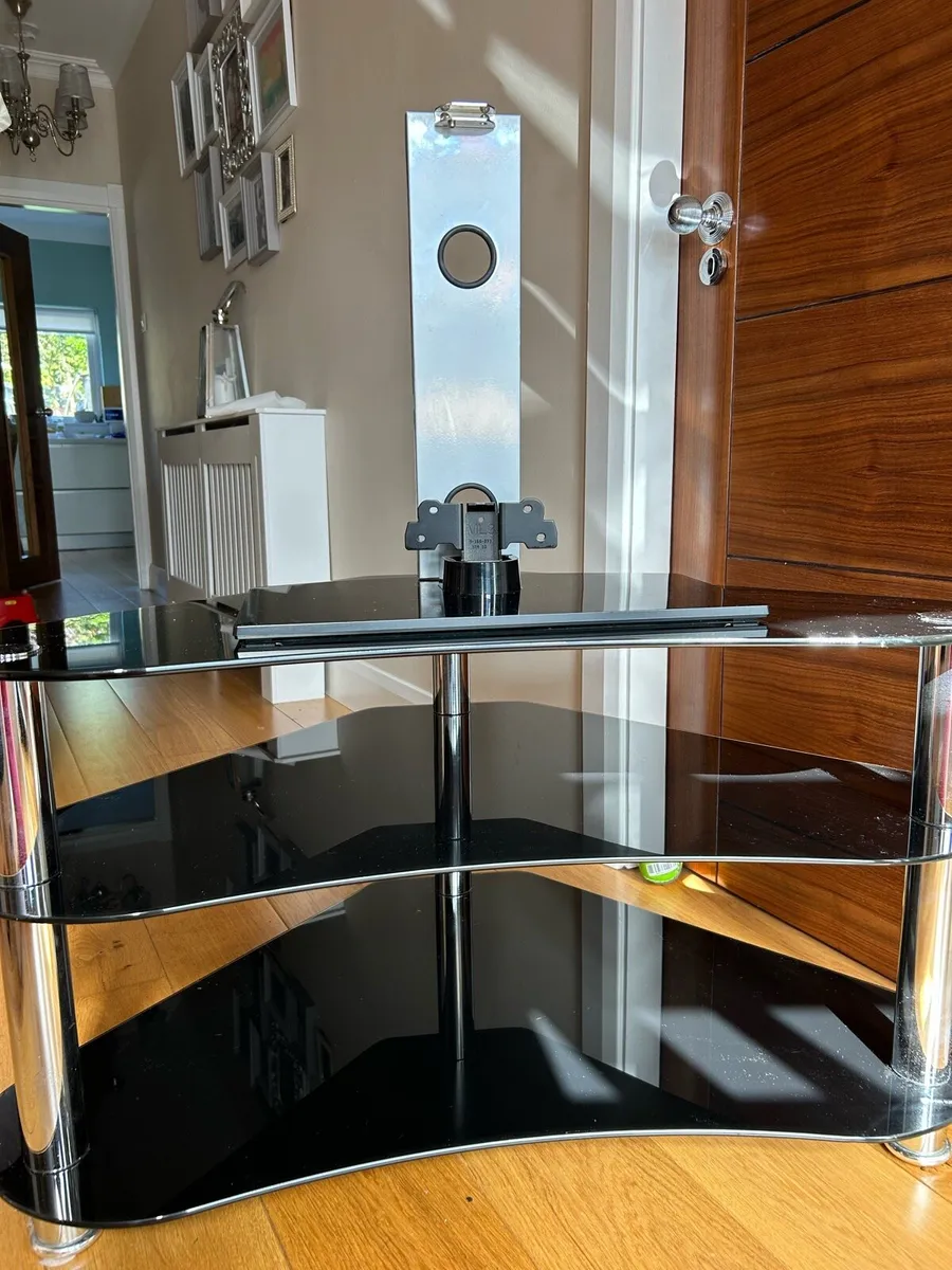 Black TV Stand Tempered Glass - Image 1