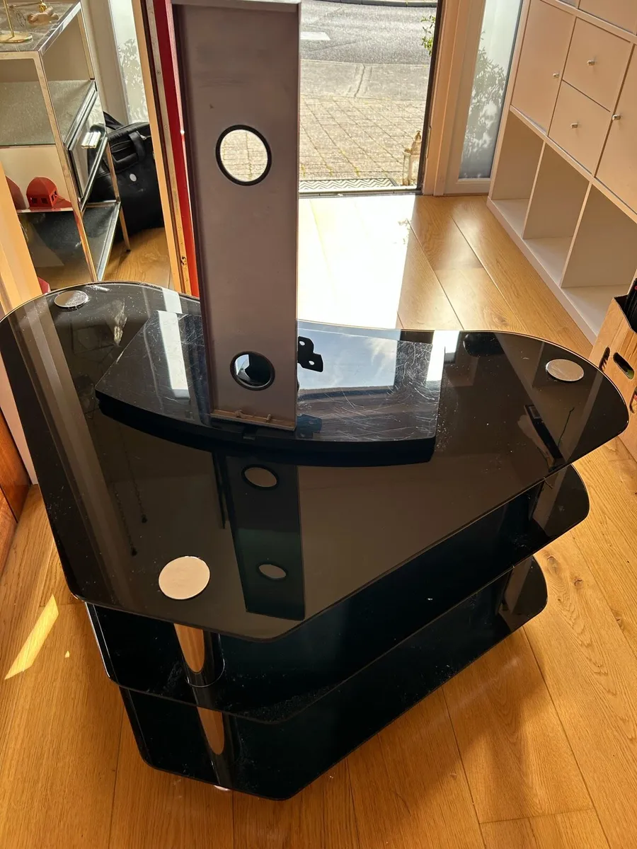 Black TV Stand Tempered Glass - Image 2