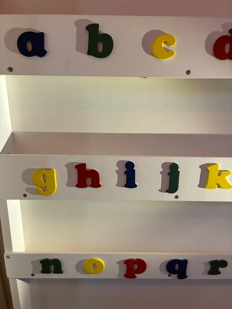 Tidy Bookshelf for kids with alphabet letters - Image 1