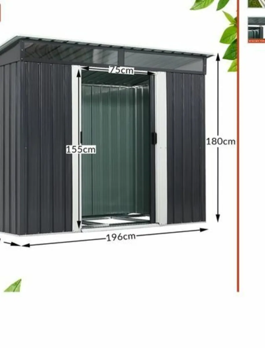 Metal Tool Shed with metal  Base - Image 3