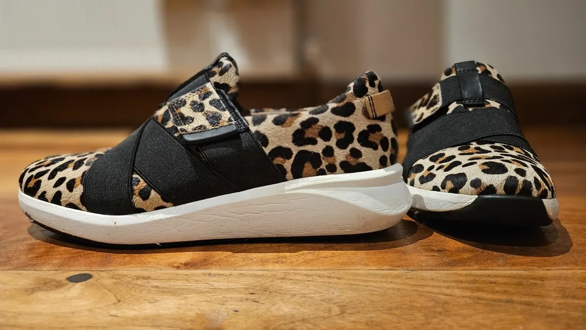 Womens Clarks Rio Leopard Print Shoes - Image 1