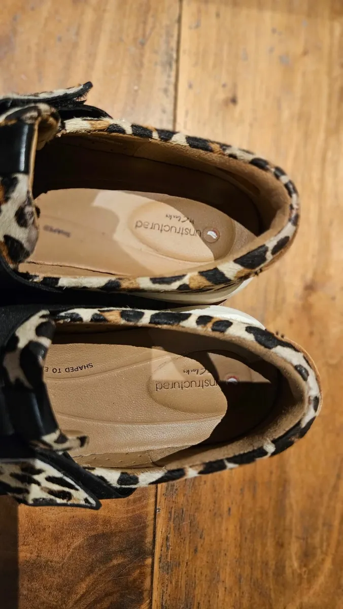 Womens Clarks Rio Leopard Print Shoes - Image 3
