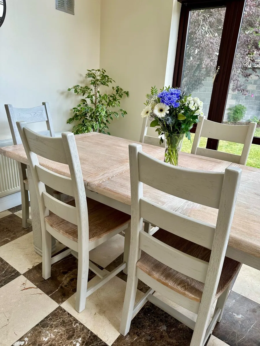 Oak Dining Table + 6 Chairs – Extends to 2.3m - Image 2