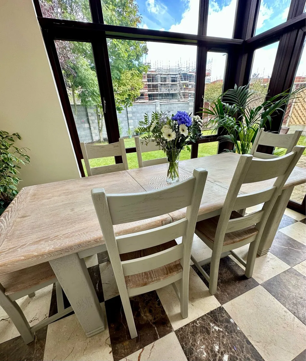 Oak Dining Table + 6 Chairs – Extends to 2.3m - Image 3