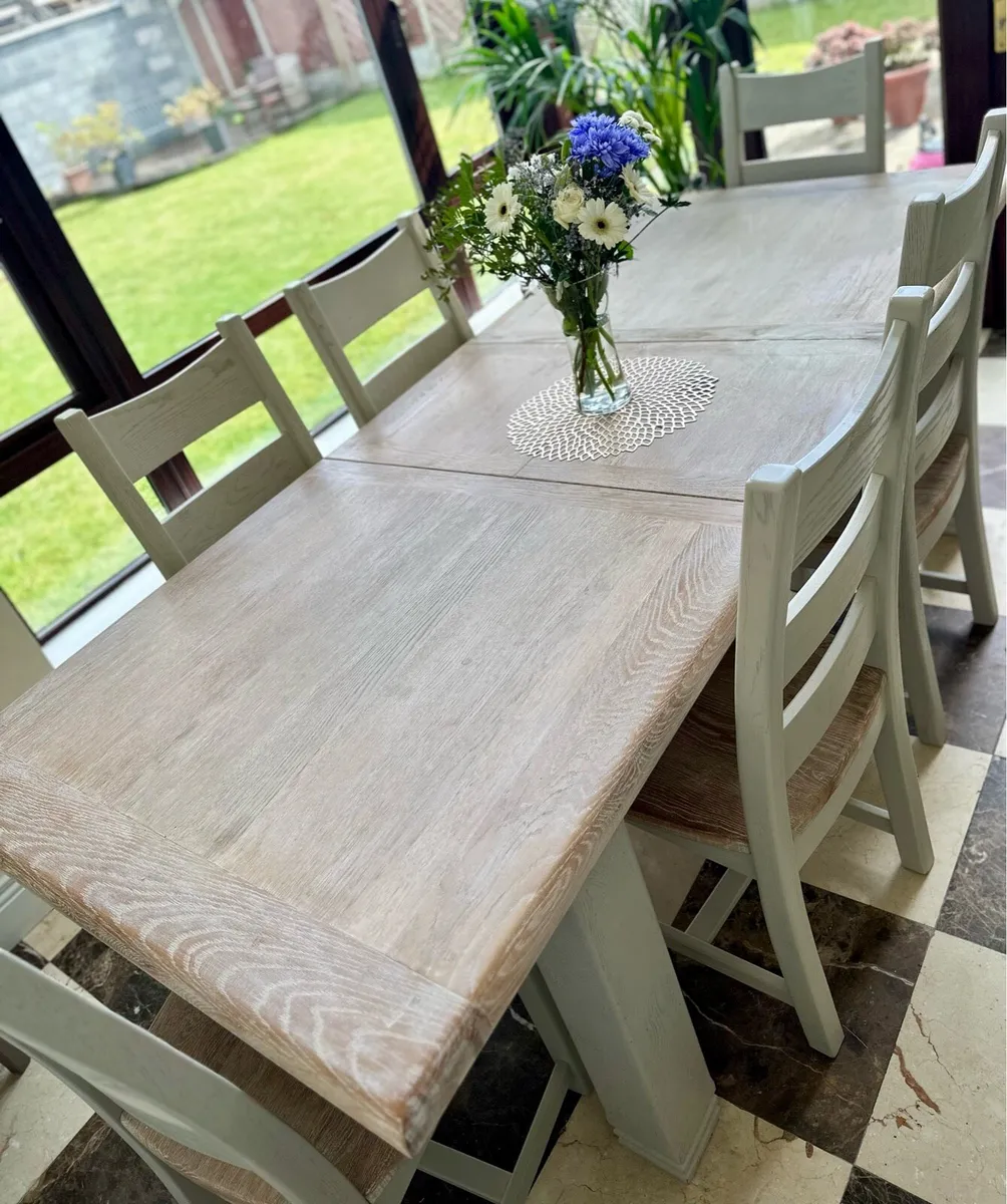 Oak Dining Table + 6 Chairs – Extends to 2.3m - Image 4