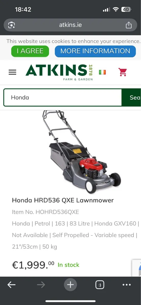 Honda HRD536 Roller Mower - Image 4