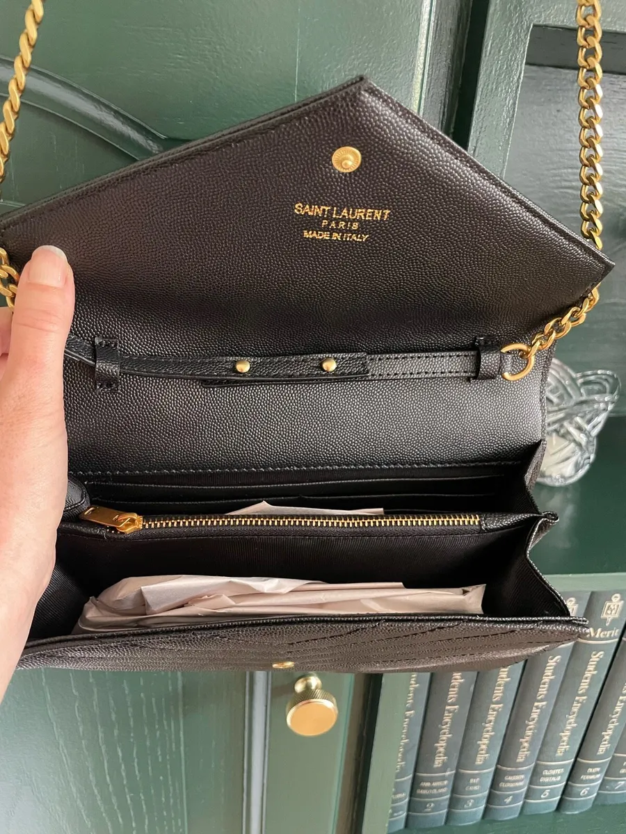 YSL Inspired Black Cassandre Chain Handbag - Image 2