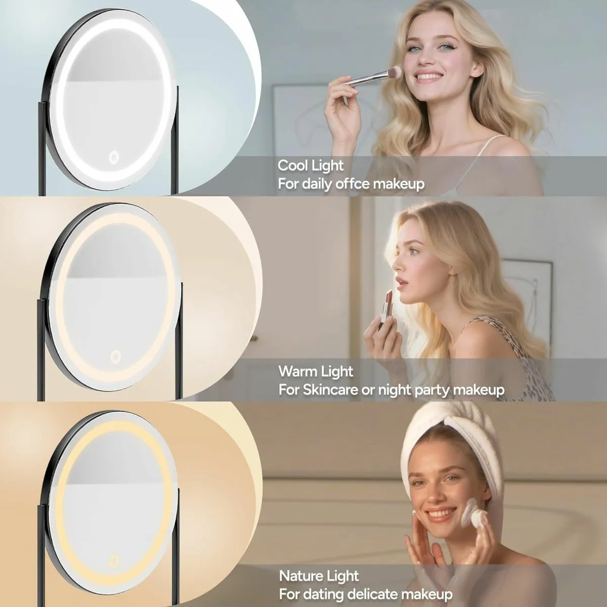 Dressing Table Adjustable LED Mirror Vanity Table - Image 2