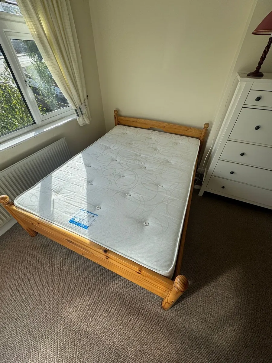 Pine double bed frame