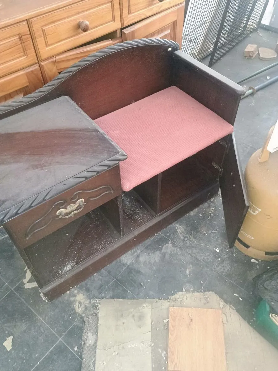 cabinet, phone seat, table and shelves. - Image 4