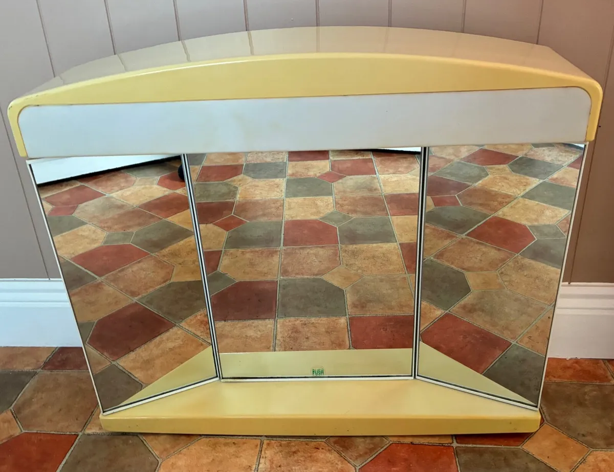 Vintage mirrored bathroom cabinet with light - Image 1