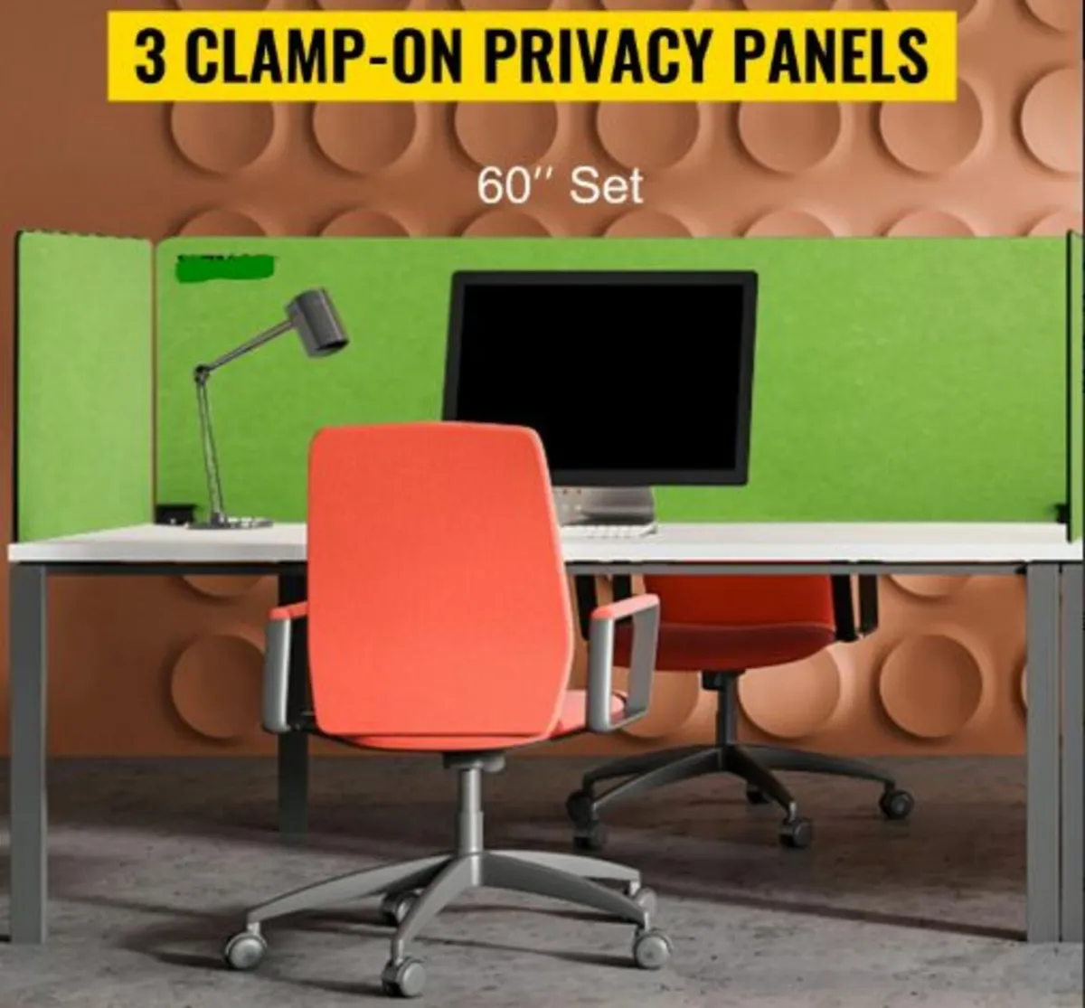 Desk Divider 60'' Desk Privacy Panel, 3 Panels - Image 2