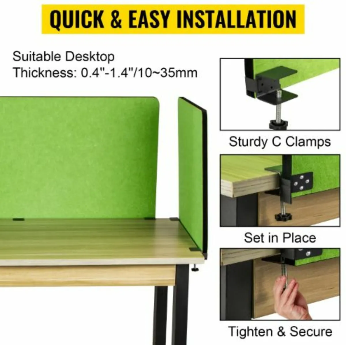 Desk Divider 60'' Desk Privacy Panel, 3 Panels - Image 3