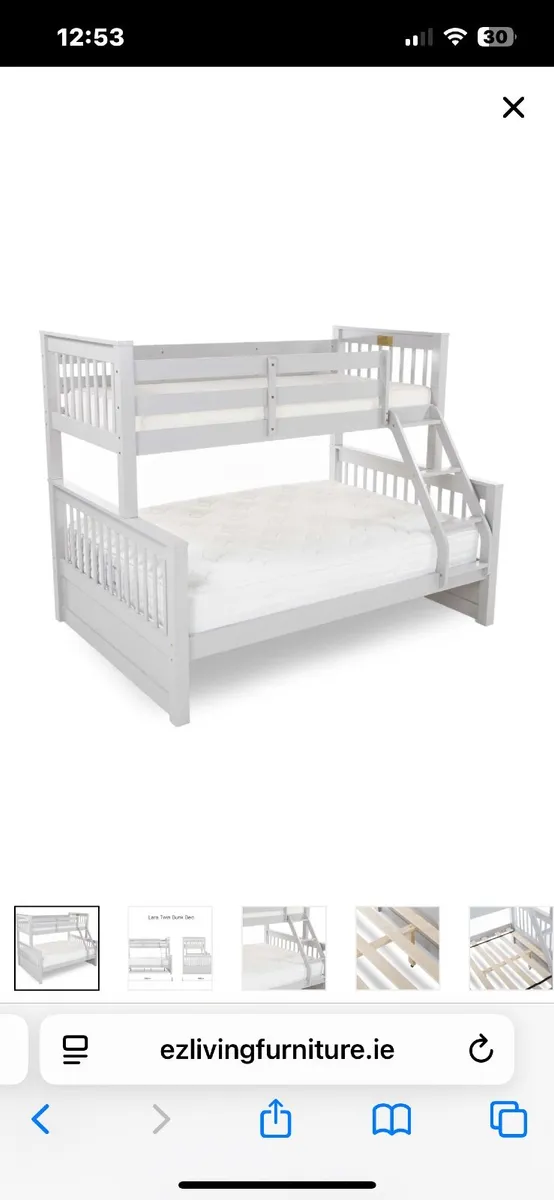 Next to new Double bunk beds with single on top - Image 3