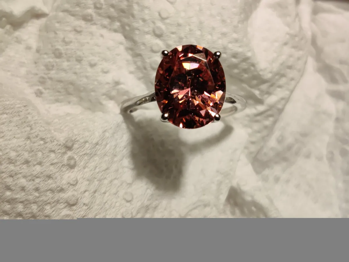 RARE PINK TOURMALINE,9CT White Gold New Dress Ring - Image 1