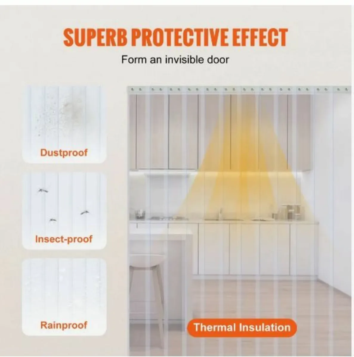 Strip Curtain PVC Door Curtain 2499.4 cm x 30.5 c - Image 4
