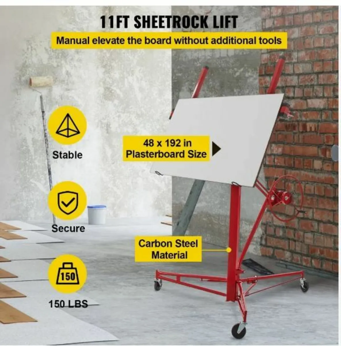 Drywall Rolling Lifter Panel, 335.3 cm - Image 2
