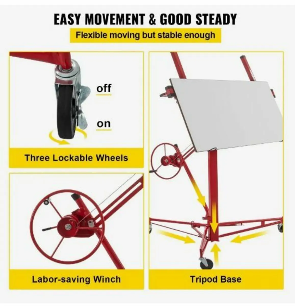 Drywall Rolling Lifter Panel, 335.3 cm - Image 4
