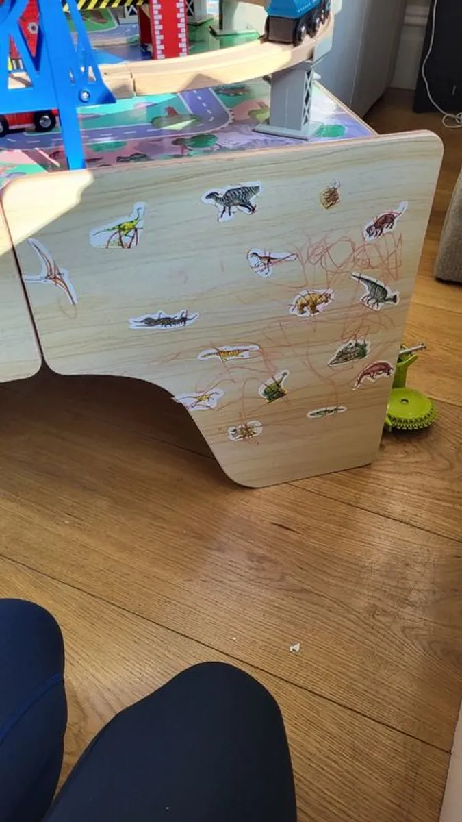 Wooden Train Track with Table - Image 2