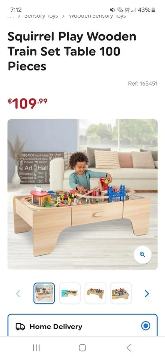 Wooden Train Track with Table - Image 3