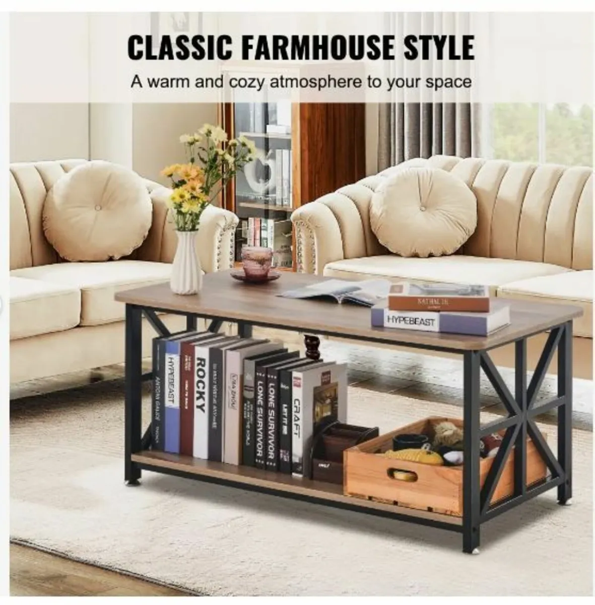 40" Farmhouse Coffee Table - Image 2