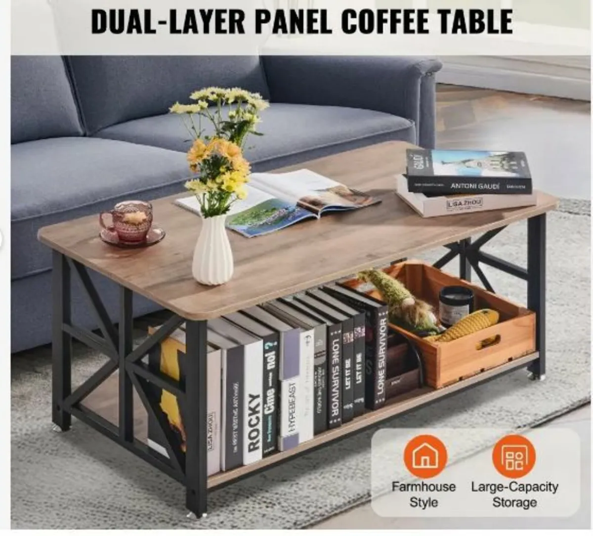 40" Farmhouse Coffee Table - Image 3