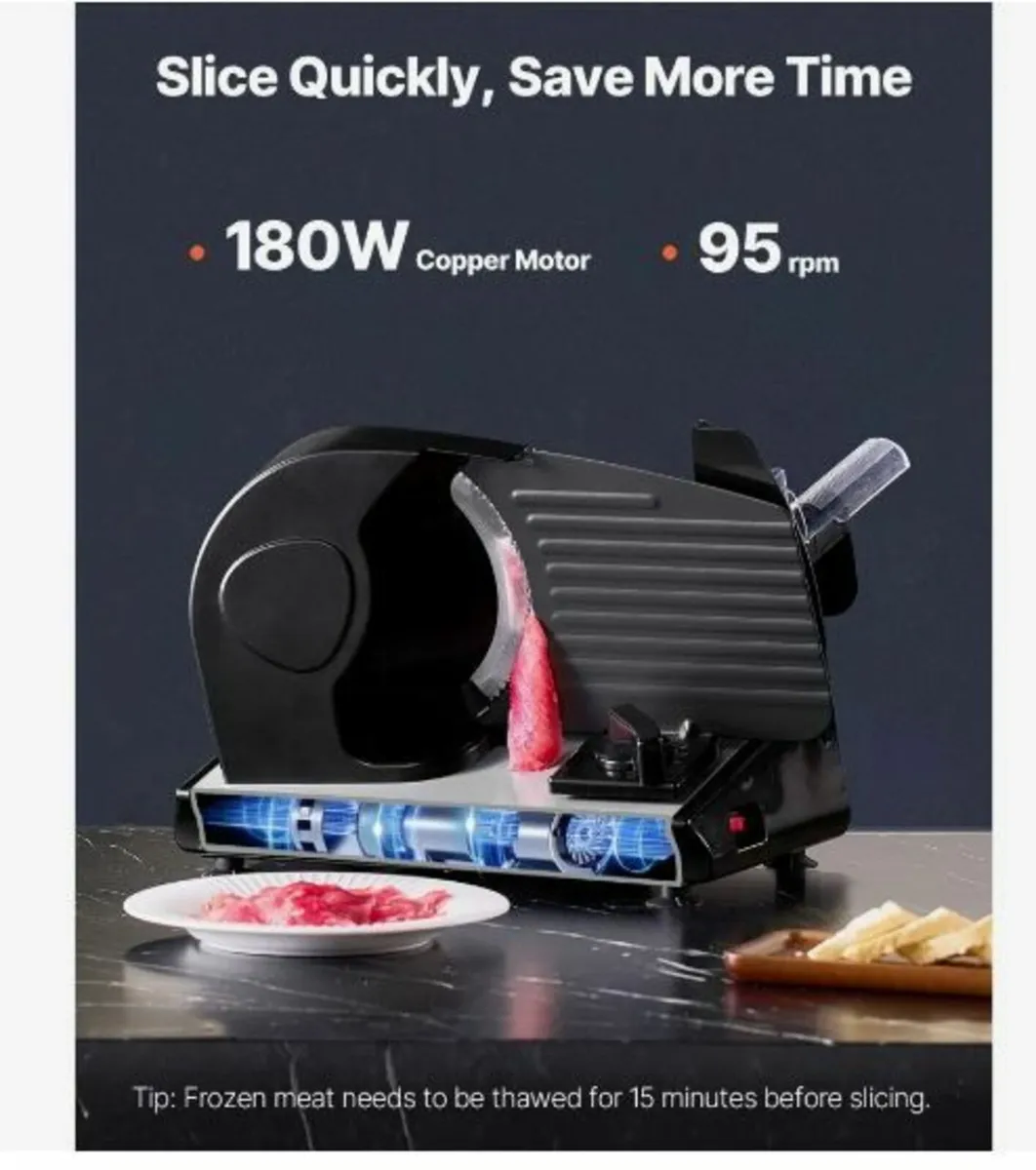 Meat Slicer 180W 7.5" Electric Deli Food - Image 3