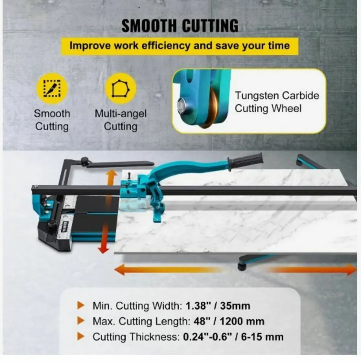 Manual Tile Cutter 1200mm Single Rail Hand Tool - Image 4